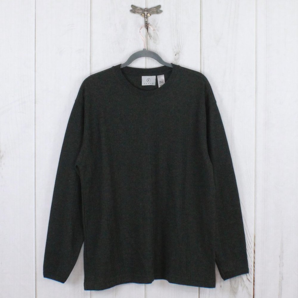 Farah Charcoal Gray Crew Neck Cotton Blend Pullover Sweater Size L - Picture 1 of 9